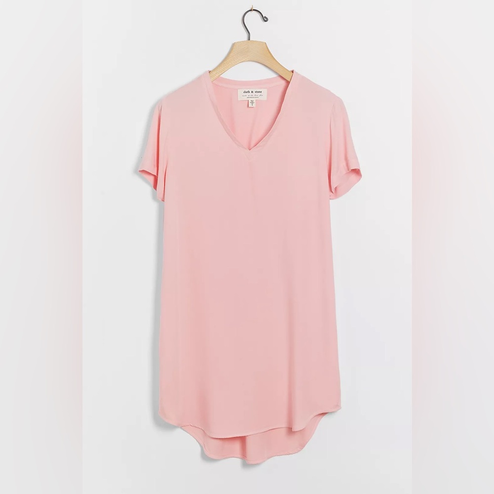 Anthropologie Cloth & Stone Pink Cap Sleeve
Tunic Top sz Medium